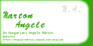 marton angele business card